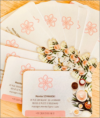 Cartes de visites PinkFlower Massage