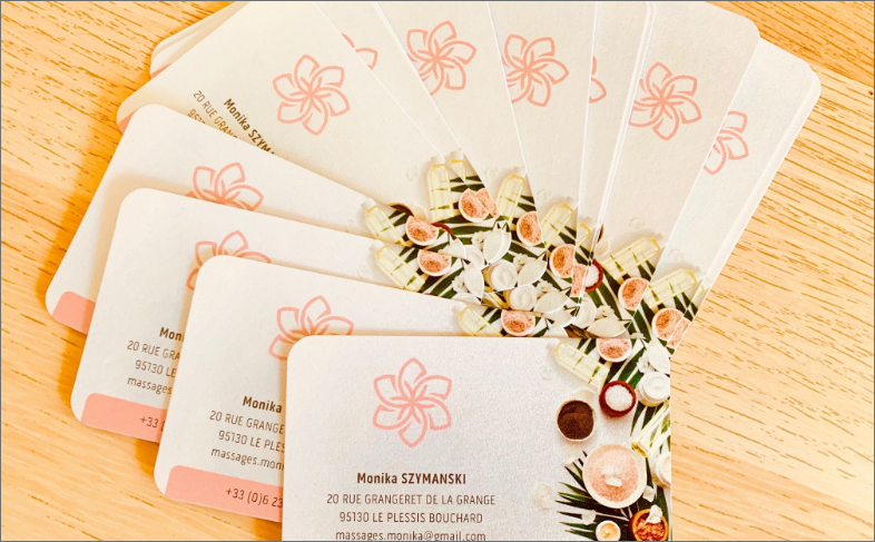 Cartes de visites PinkFlower Massage